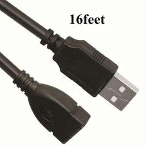 16 Fuß USB 2.0 Stecker auf Buchse M/F Verlängerung Daten Ladekabel Kabel Adapter 5 m - Bild 1 von 3