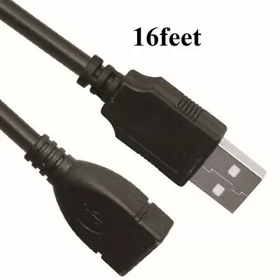 16ft USB 2.0 Male to Female M/F Extension Data Charger Cable Cord Adapter 5M - Image 1 of 3