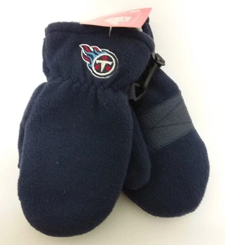 Tennessee Titans NFL Toddler Navy Winter Knit Fleece Mitten Gloves 12-18 Months Cover