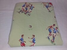 Pottery Barn Kids Twin Flat Sheet Soccer Sports Theme 100% Cotton VGC
