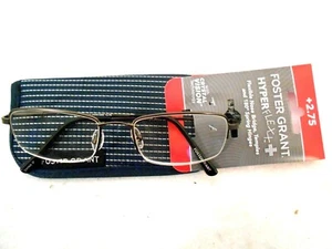 NEW Premium Foster Grant Hyperflex Gunmetal Reading Glasses Soft Case FREE SHIP - Picture 1 of 6