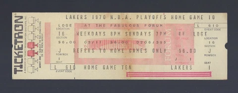 READ! 1970 NBA FINALS NEW YORK KNICKS @ LOS ANGELES LAKERS FULL TICKET GAME #7 Cover