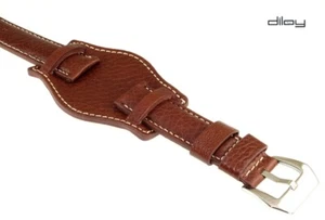 Diloy Büffelleder Uhrenarmband mit Unterlage Modell Mosquito cacao 20 mm