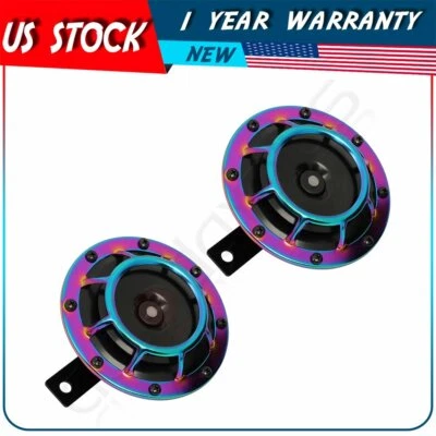 Bocina de disco eléctrico púrpura de 125 mm 2 piezas 125 mm para SUV camión yate 12 V Foto 1 de 4