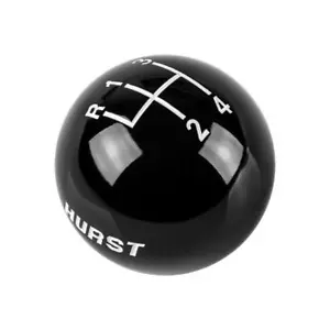 4 velocidades logotipo impreso perno de cambio NEGRA 3/8"-16 para palancas de cambio cromadas Hurst - Imagen 1 de 3
