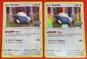 2X Pokémon TCG Snorlax 055/078 Pokemon GO Holo Rare Card English 2022 NM - Picture 1 of 2