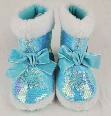 迪士尼冰雪奇缘 Anna & Elsa 亮片懒人拖鞋舒适 9/10 码全新 — 第 1/4 张图片