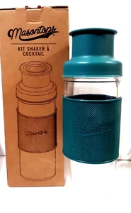 Masontops Mason Jar Cocktail Shaker Kit Glass Rubber Grip New In Box - Picture 1 of 10