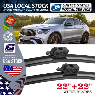 Juego de escobillas limpiaparabrisas de calidad de 22"+22" para Mercedes-Benz C180 Foto 1 de 4