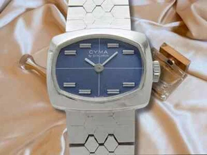 Cima by Synchron 17Jewels Cal.10 WGP/SS Navy Dial Cocktail watch Manual Ladies - Picture 1 of 6