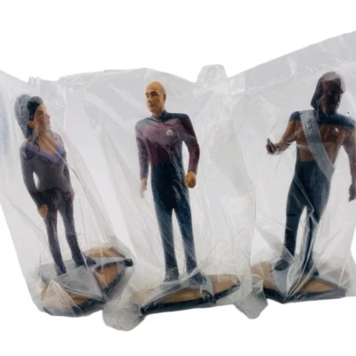 Figura Hamilton Gifts 1992 Star Trek Next Generation Picard Worf Deanna Troi sellada Foto 1 de 4