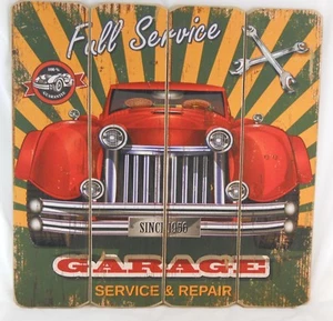 Hot Rod Full Service Wooden Garage Sign - Picture 1 of 1