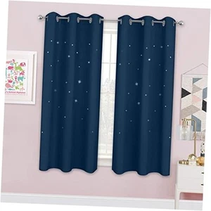 Blackout Curtains for Kids Room, Star Cutout Curtains for Baby Nursery, - Picture 1 of 8