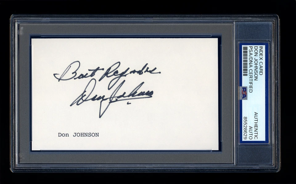 DON JOHNSON SIGNED MINT INDEX CARD PSA/DNA AUTOGRAPH NEW YORK YANKEES 1947 WSC - Image 1 of 1