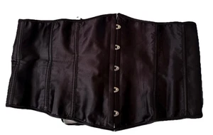 Corsé negro satinado cintura ceñidor cinturón con cordones 6XL 39" largo 11,25" ancho - Imagen 1 de 6