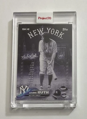Babe Ruth 2021 Topps Project 70 #3 2018 béisbol Yankees Medias Rojas recubierto Foto 1 de 3