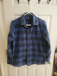 Volcom Flannel Long Sleeve Collared Blue Button Shirt Skate Grunge, Size M. - Picture 1 of 6