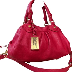 Borsa a mano Marc Jacobs Baby Groovee Classic Q in pelle bordeaux a 2 vie con tracolla Y2K - Foto 1 di 12