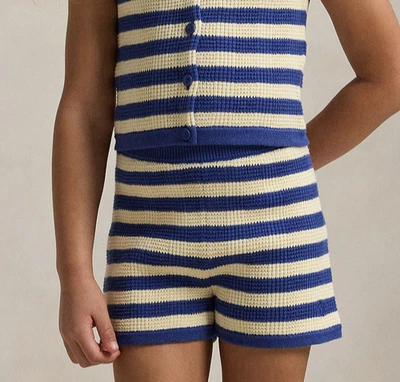 Polo Ralph Lauren Corto a Rayas Niños 5 Charter Azul Con Crema Rayas Pull On Foto 1 de 4