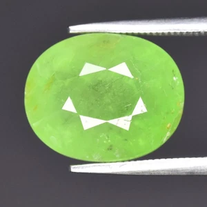 💎 Granato lordo verde giallastro naturale ovale 12,29 ct 13x10,5 mm - gemma Africa - Foto 1 di 4