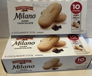 Pepperidge Farm Milano Cookies, Dark Chocolate, 10 Packs, 2 Cookies per Pack X2 - Picture 1 of 5