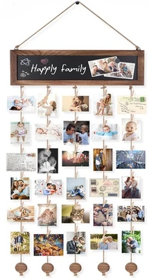 Picture Frames Collage Photo Hanging Display Picture Board Wood Rustic Frames fo Foto 1 de 4