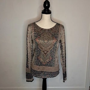 Style & Co Sweater Women's Small S Rhinestones Retro Soft Persian Floral Cottage - Picture 1 of 9
