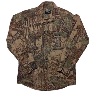 Vintage RATTLERS BRAND Realtree Long Sleeve Camo Shirt Made USA Green Medium M - Picture 1 of 9