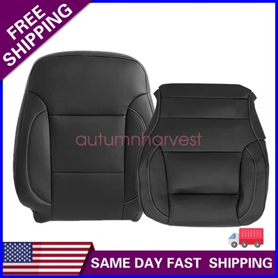 Cubierta de asiento de cuero negra inferior y superior para pasajero Chevy Suburban 2014-2019 2 piezas Foto 1 de 4
