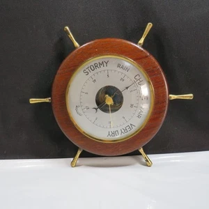 Vintage Baymaster Ship Wheel Barometer – Nautical Weather Instrument - Picture 1 of 13