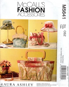 2008 Laura Ashley Mütze Handtasche Taschen Schnittmuster McCall's 5641 OOP Neu - Bild 1 von 3