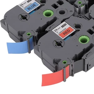 24MM 4 Colors 4x 24mm Label Maker Tape Clear Fast Printing High Toughness TZ NEW - Afbeelding 1 van 12