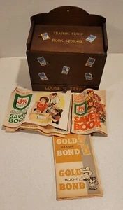 Francobolli verdi S&H vintage legno sfusi francobolli commerciali e scatola portaoggetti libri - Foto 1 di 20