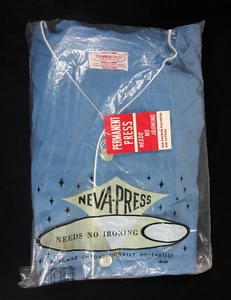 NEW VTG 70s 80s Mens B 2pc Pajama Set 38-40 Medium Shirt Knee Length Combo - Picture 1 of 6