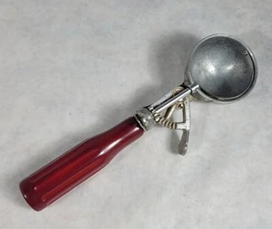 Vintage Ice Cream Scoop Red Plastic Handle Kitchen Utensil 1950s Retro - Picture 1 of 5