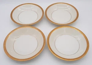 4 antike Limoges Theodore Haviland goldener Rand Suppe Salatschalen 7,5" Urnendesign - Bild 1 von 12