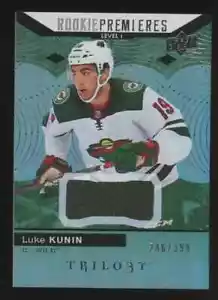 2017-18 UD Trilogy Hockey Rookie Premieres Luke Kunin Wild RC Rookie 246/399 - Picture 1 of 2