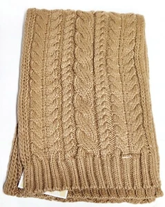 Michael Kors English Cable Knit Scarf Dark Camel One Size Rectangle 72" Long NWT - Picture 1 of 14