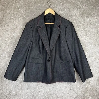 Nine West Jacket Womens 18W Gray Long Sleeve Button Lined Cotton Blend- 6703 - Image 1 of 4