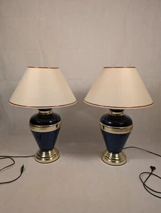 Große Vintage Messing & Metall Tischlampen / Leuchten - 2er Set - Bild 1 von 24