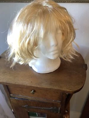 Cosplay Wig Layered Wispy Blonde Feathered Bangs Halloween Platinum Synthetic - Image 1 of 4