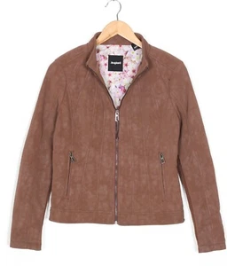 DESIGUAL Faux Suede Leather Jacket Women Size S MJ4625 - Picture 1 of 5