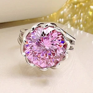 So Elegant 7 ct Pink Lab Created Diamond Ring In 925 Sterling Silver AAA VVS1 - Picture 1 of 5