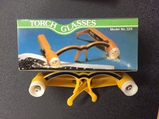 Safety Glasses with LED High Beam NO Lens TORCH Temple Flashlight Pen Lights 