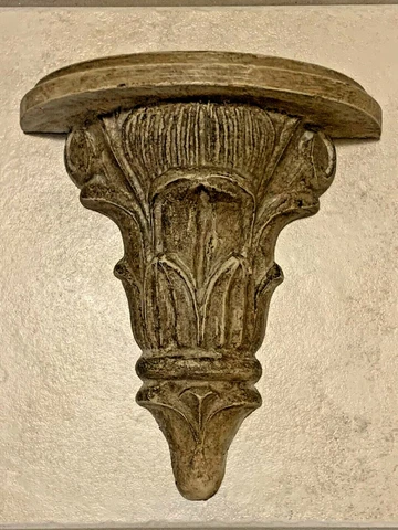 Vintage  Hand sculptured  wood wall Corbel/ shelf / Sconce Cover