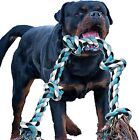 Dog Rope Toy For Aggressive Chewers 90cm 5 Knots Tough Chew Toy For Large And...