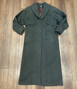 Woolrich Trench Coat Womens Size Medium Vintage 80s Big Shoulders Jacket USA  - Picture 1 of 9