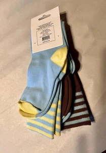 Girl Scout Brownie Knee High Socks- 2 Pairs -Brown Blue Yellow NWT - Picture 1 of 5