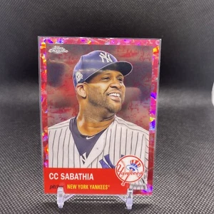 2022 Topps Chrome Platinum🔥CC⭐️SABATHIA🔥#140 Fuschia Toile Atomic Yankees/100 - Imagen 1 de 2