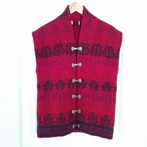 Nordic-Style Damen Wollpullover Weste mit Metallverschlüssen Rosa Gr. L - Bild 1 von 6